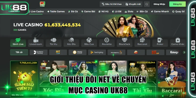 Giới thiệu đôi nét về chuyên mục casino UK88
